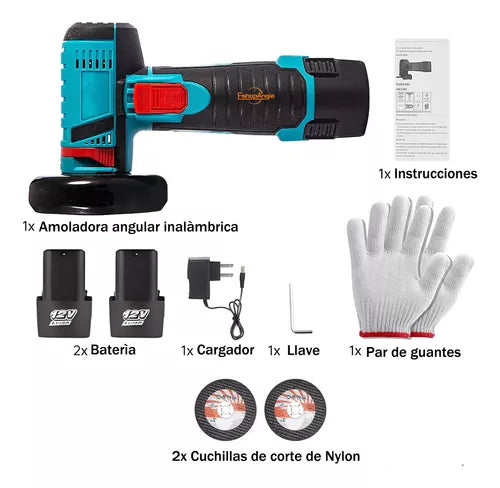 [PROMO] 🔥 PULIDORA ANGULAR AMOLADORA INALAMBRICO RECARGABLE + BATERIA EXTRA y ESTUCHE 🎁