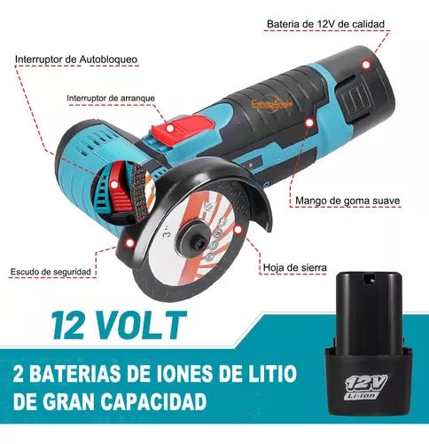 [PROMO] 🔥 PULIDORA ANGULAR AMOLADORA INALAMBRICO RECARGABLE + BATERIA EXTRA y ESTUCHE 🎁